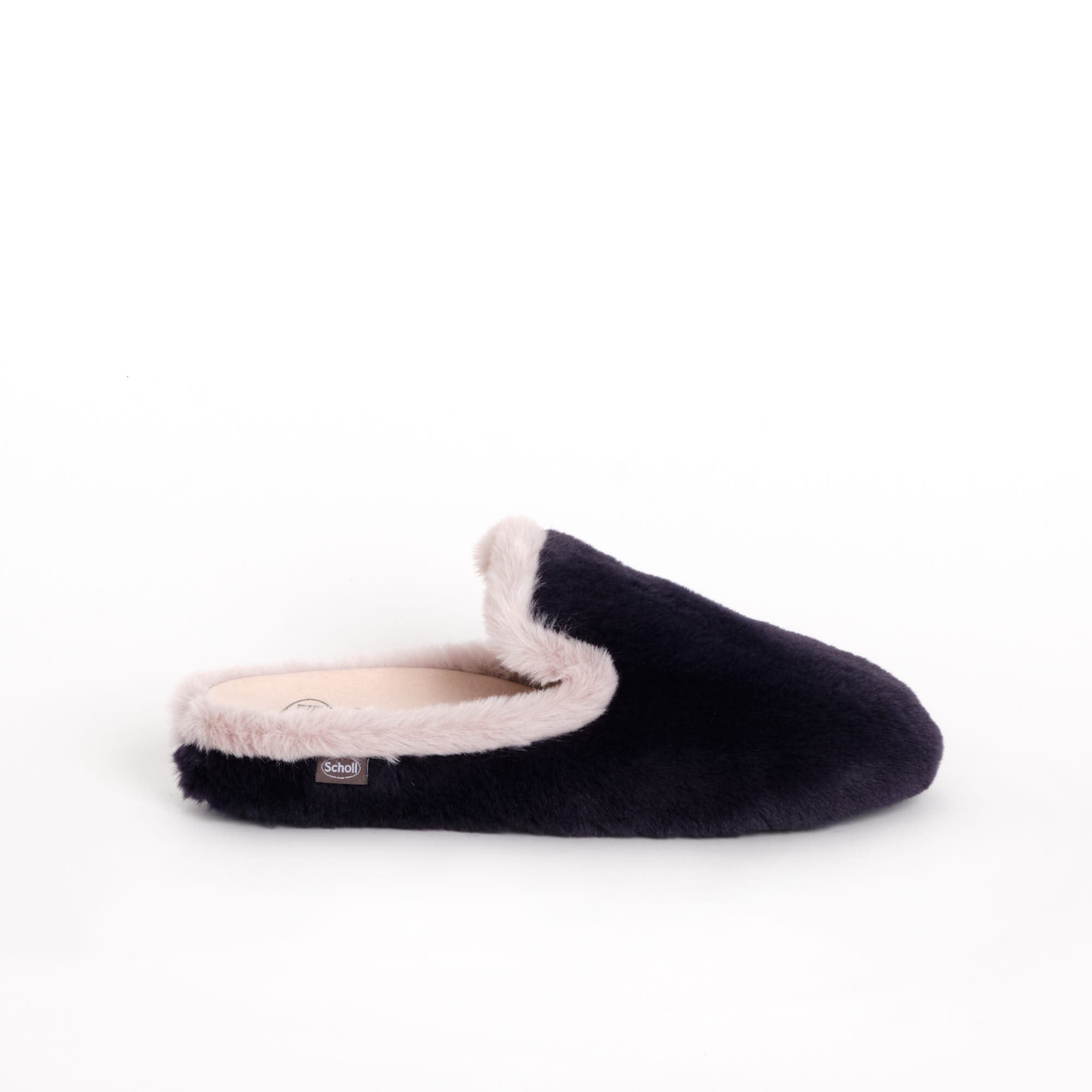 Navy fluffy online slippers