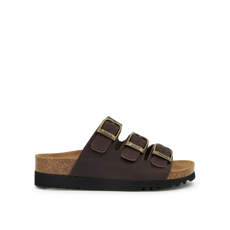 RIO WEDGE AD - Oiled calf leather - Dark brown - Women