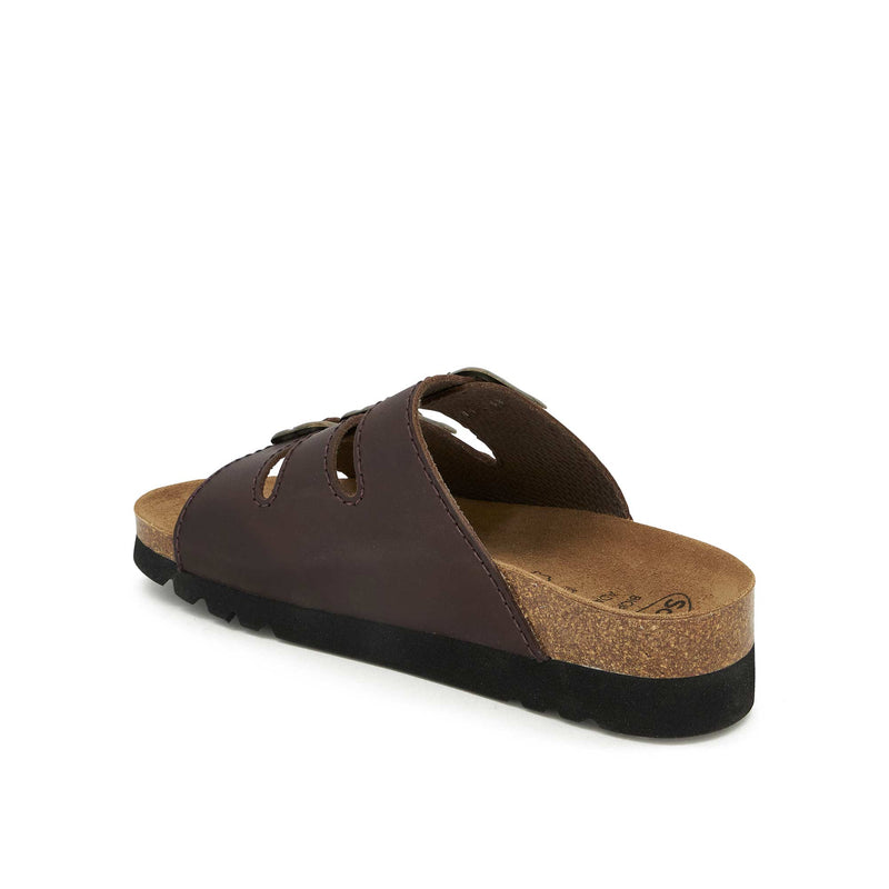 RIO WEDGE AD - Oiled calf leather - Dark brown - Women