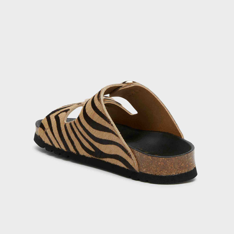 Noelle - Bedrucktes leder - Zebra beige/black - Women