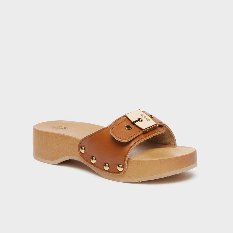 PESCURA HEEL SR - Leather - Cognac - Women