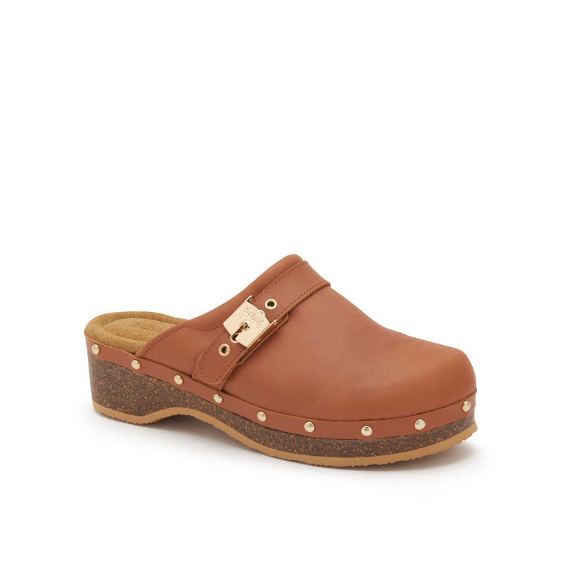 PESCURA CLOG 50 CORK - Cuero - Coñac - 