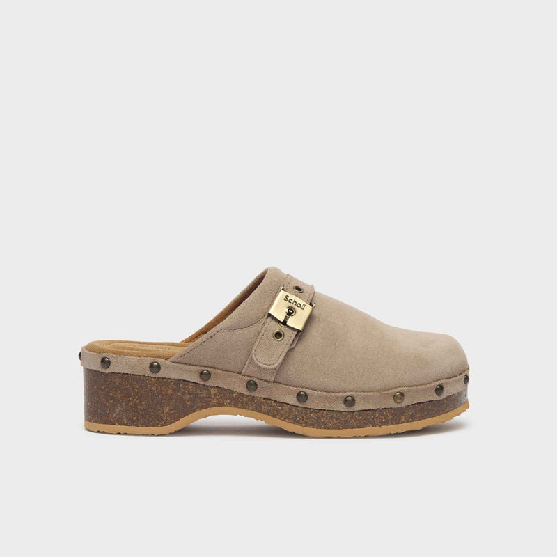 PESCURA CLOG 50 CORK - Suede - Dark beige - Women