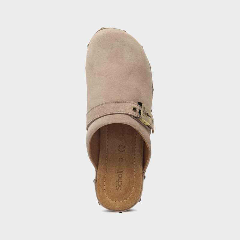 PESCURA CLOG 50 CORK - Suede - Dark beige - Women