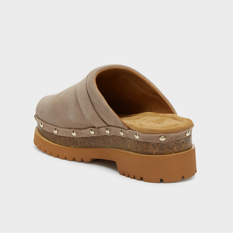 CINDY CORK - Suede - Dark beige - Women