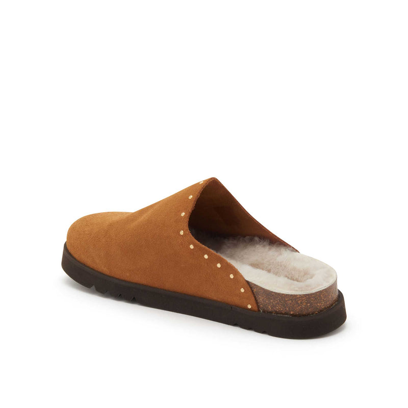 FAE STUDS - Pelle scamosciata - Cognac - 