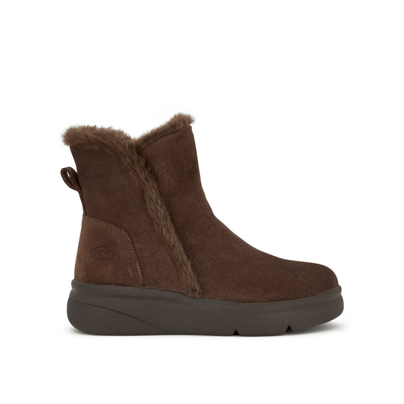 ZERMATT ZIP - Suede+synthetic fur - Dark brown - 