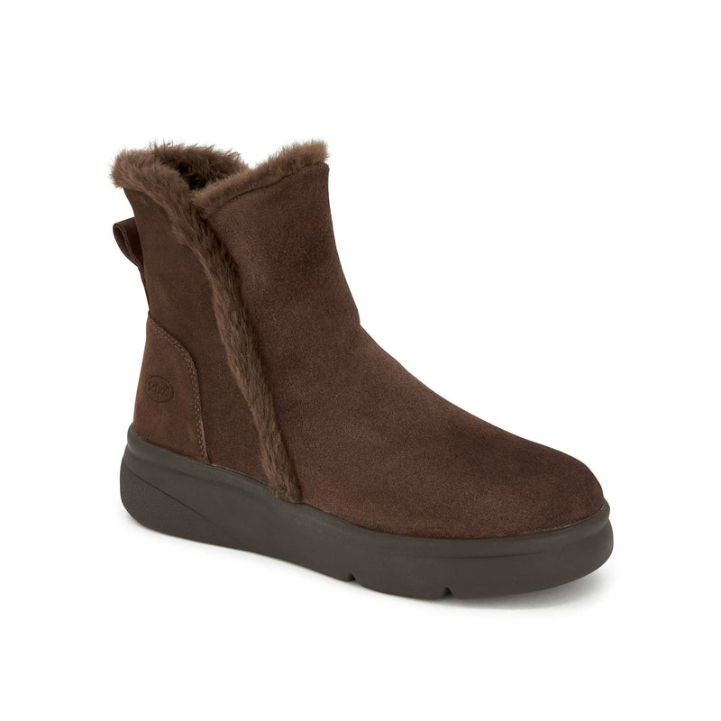 ZERMATT ZIP - Suede+synthetic fur - Dark brown - 