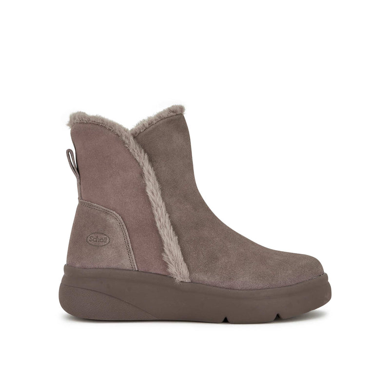 ZERMATT ZIP - Suede+synthetic fur - Dark taupe - 