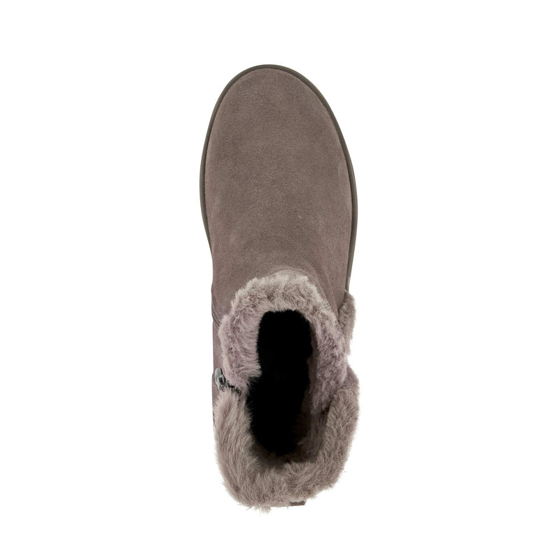 ZERMATT ZIP - Suede+synthetic fur - Dark taupe - 