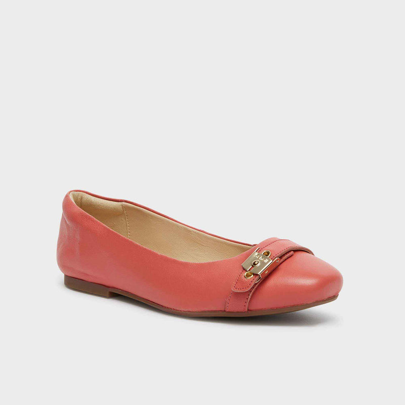 Leonor - Cuir - Corail - Women