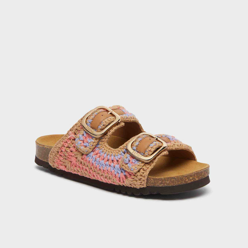 Noelle - Polyester - Dk brown/ purple/ coral - Women