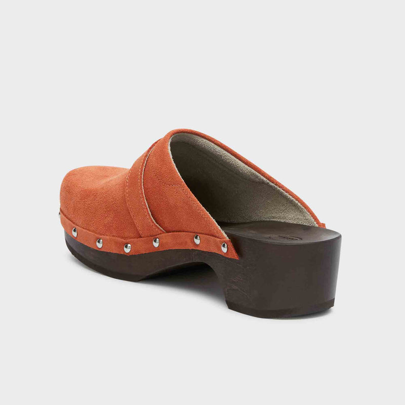 Pescura Clog 50 - Suede - Coral/dk brown - Women