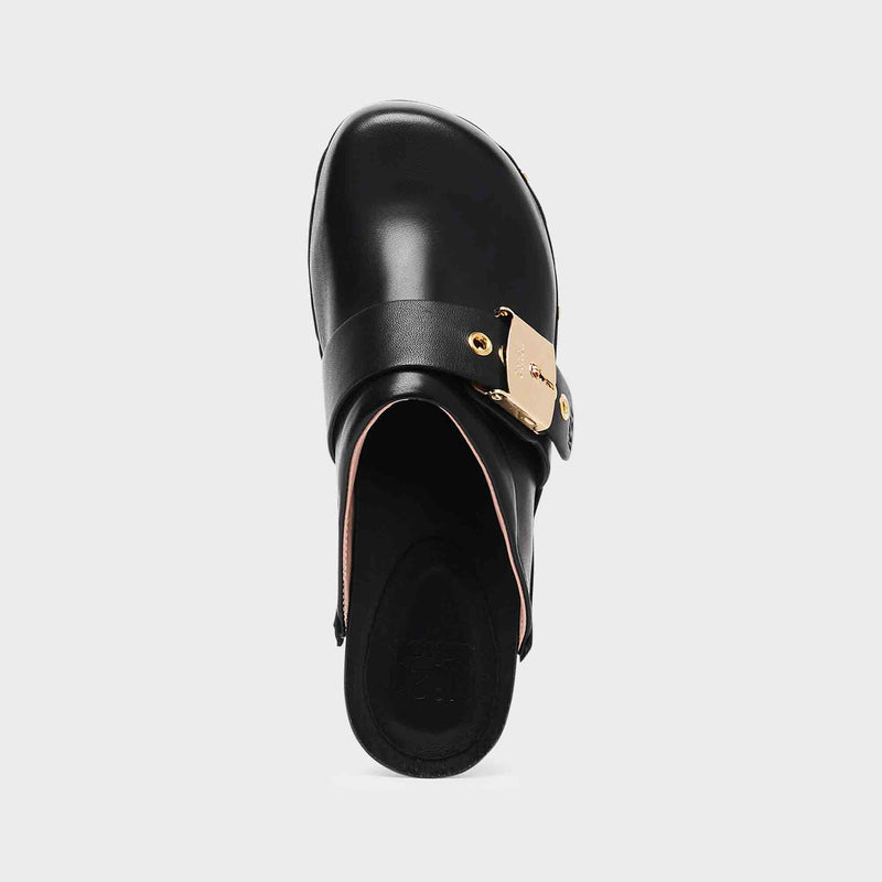 PESCURA GRINGO CLOG - Cuir - Le noir - Women