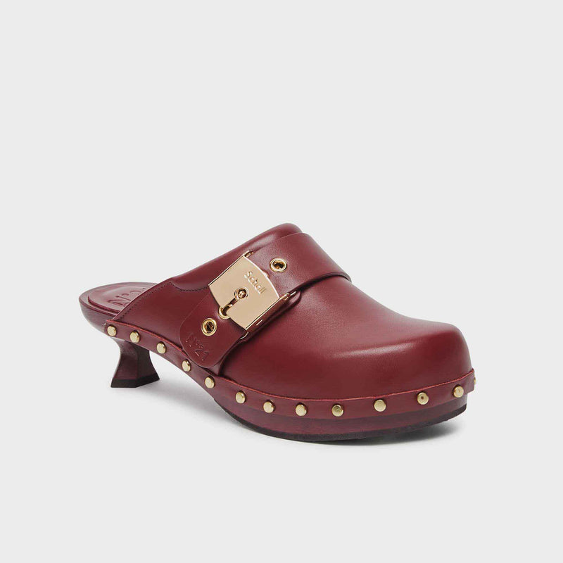 PESCURA GRINGO CLOG - Leder - Bordeaux - Women