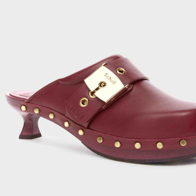 PESCURA GRINGO CLOG - Leather - Bordeaux - Women